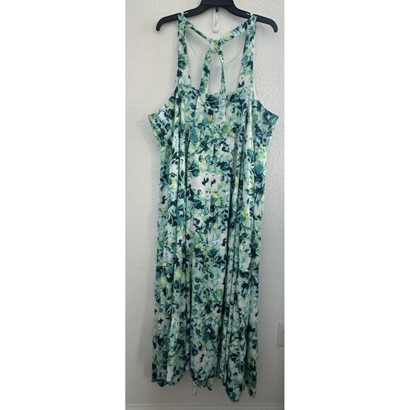 Torrid Women’s Maxi Halter Dress Plus‎ Sz 3 3X Gauze Tiered Floral Spring Easter - Picture 7 of 10